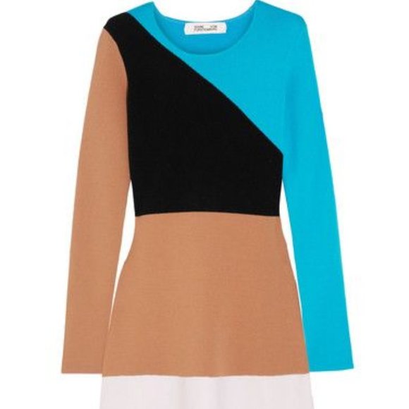 NWT DVF Crewneck Flare Knit Midi Dress Size Small - Picture 5 of 14